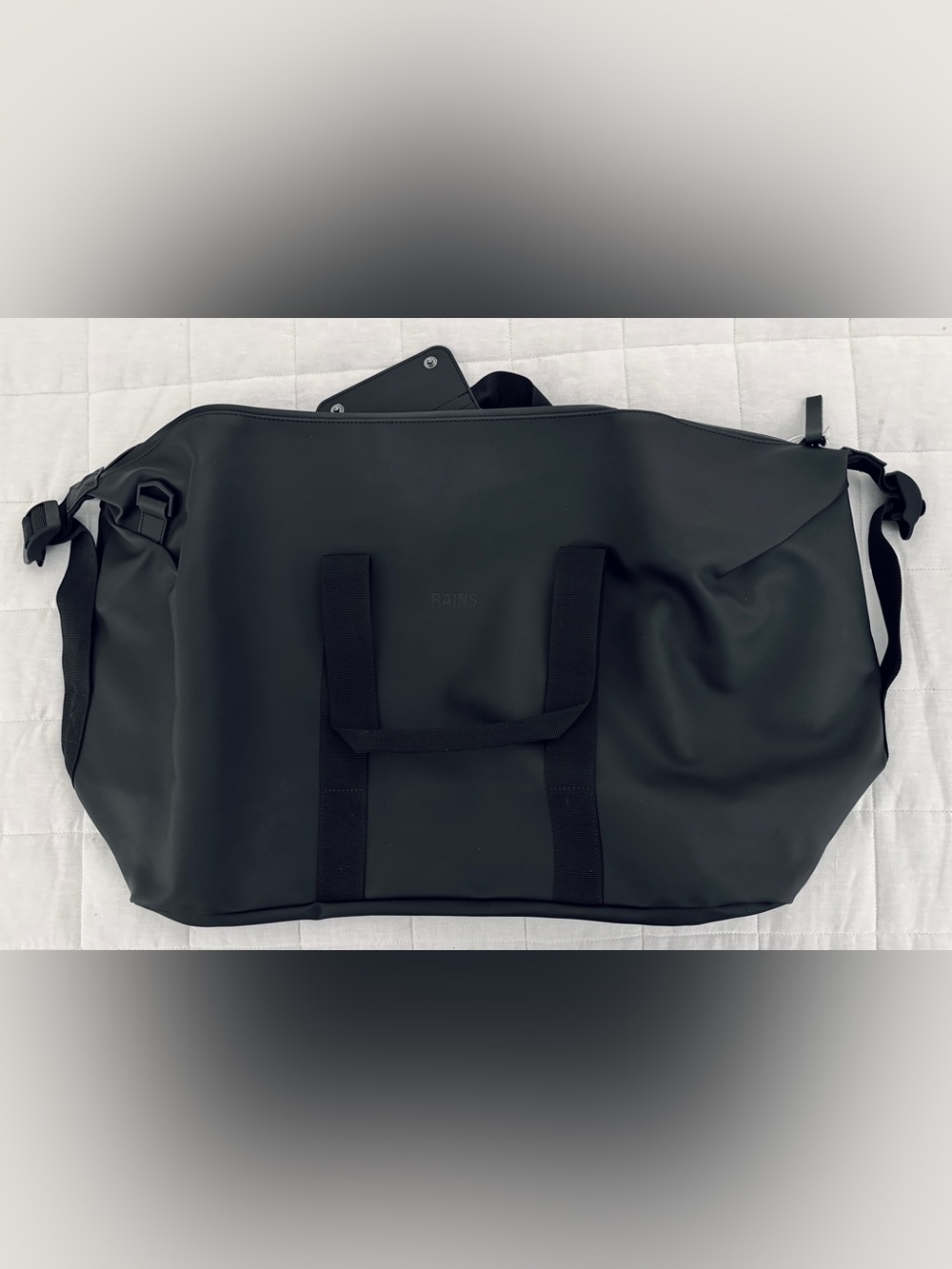 Rains Black Weekend Duffle Bag - Water-Resistant Hilo Duffel Bag